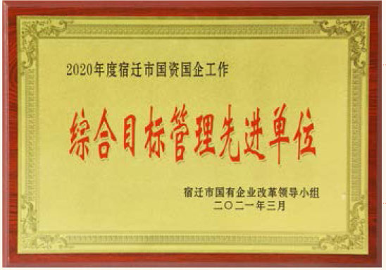 2020年度宿遷市國(guó)資國(guó)企工作綜合目標(biāo)管理先進(jìn)單位